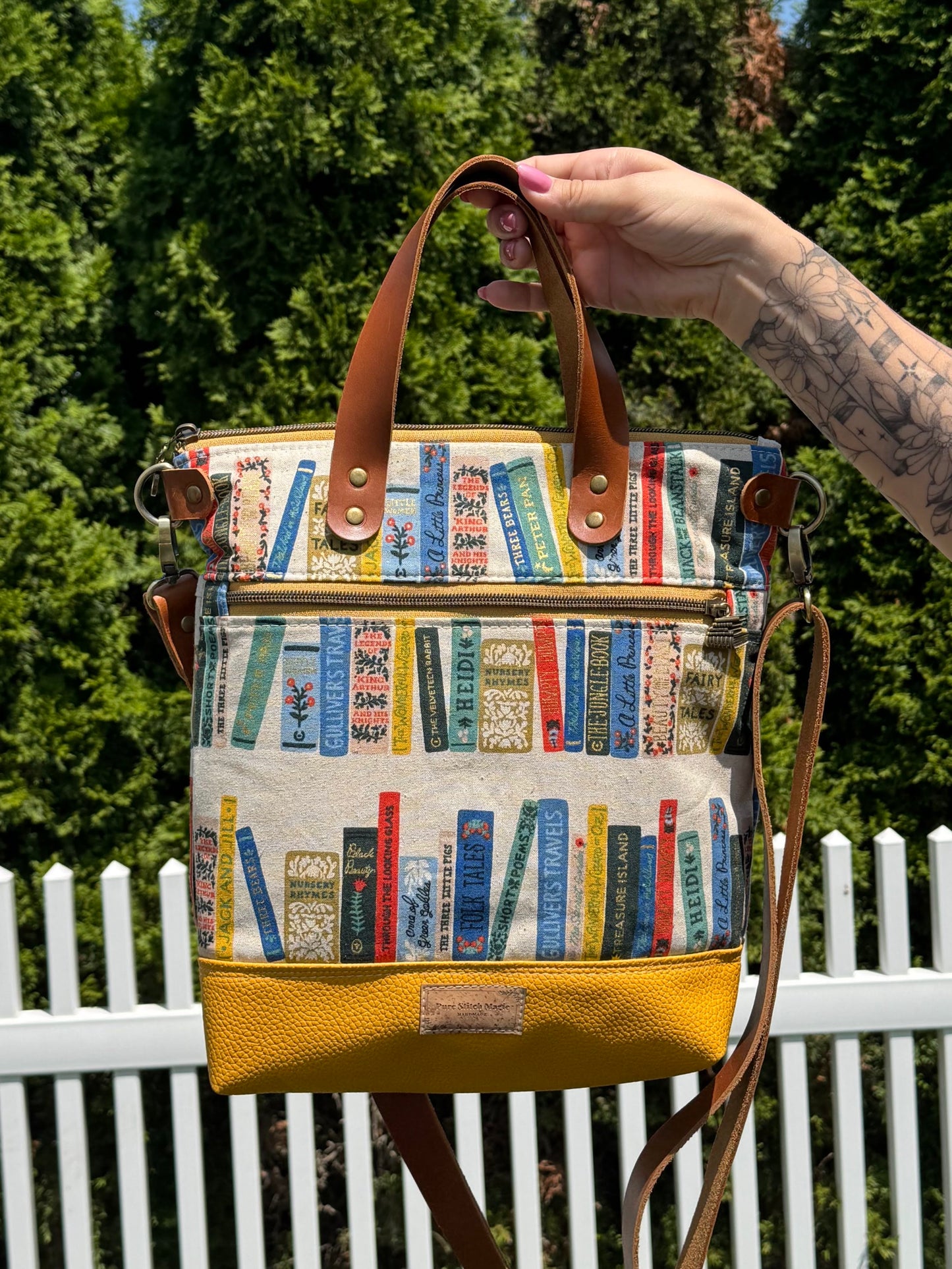 Aberdeen Tote- Tan Books Canvas Tote Bag Rifle Paper Co.