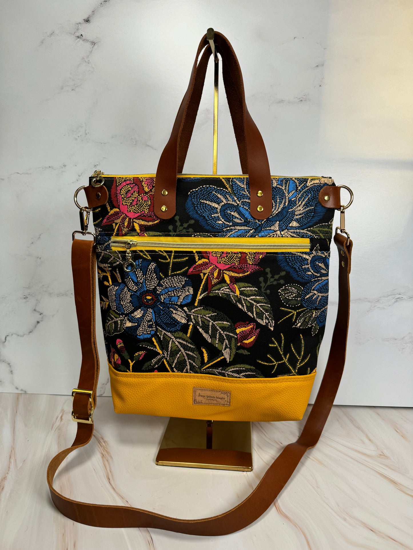 Aberdeen Tote- Embroidered Flowers