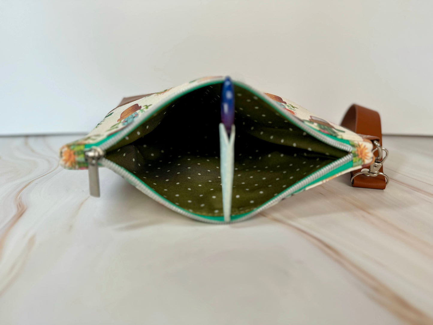 Happy Cactus Wristlet