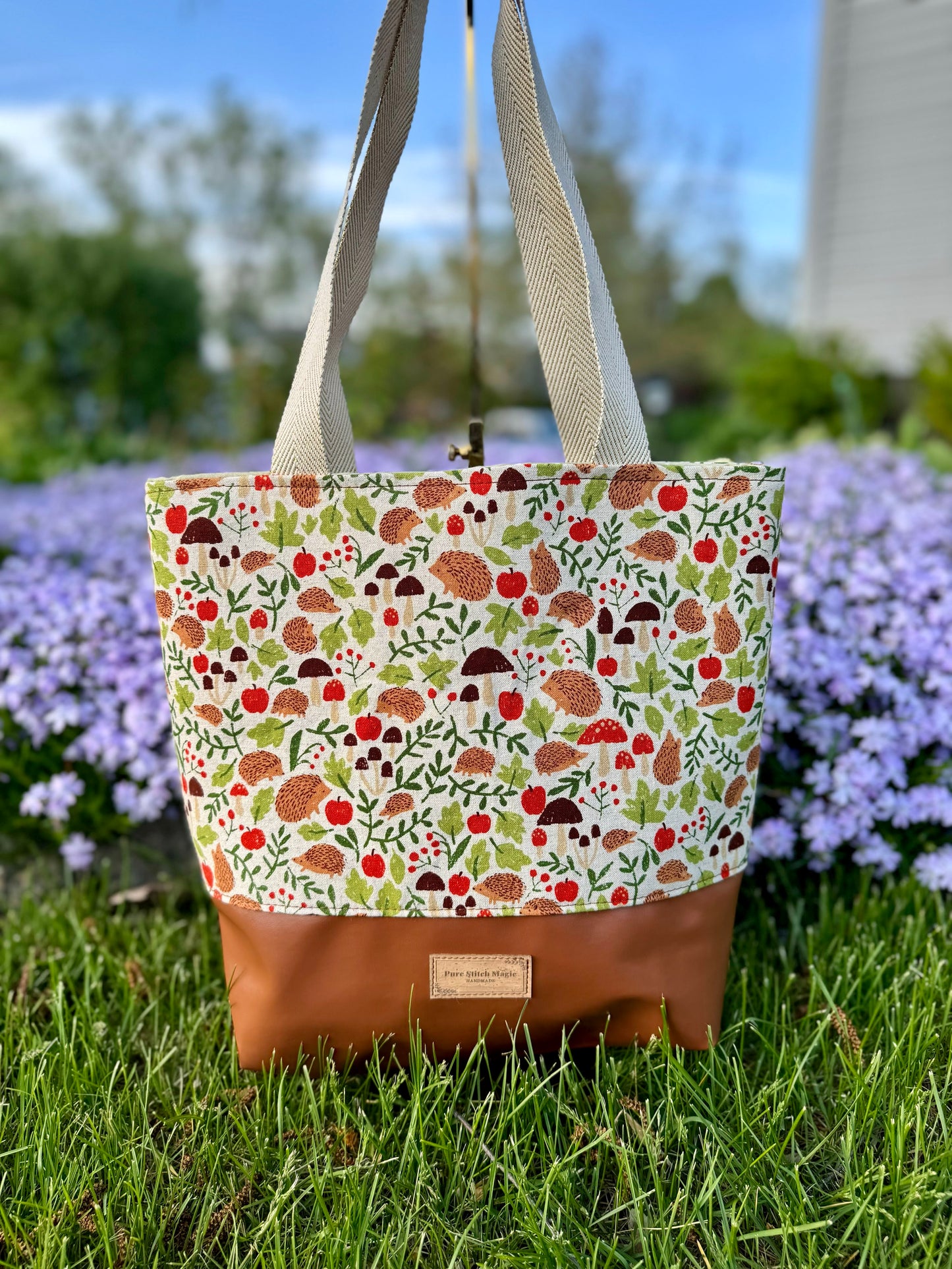 Tuesday Tote- Hedgehogs and Mushrooms Tote Bag
