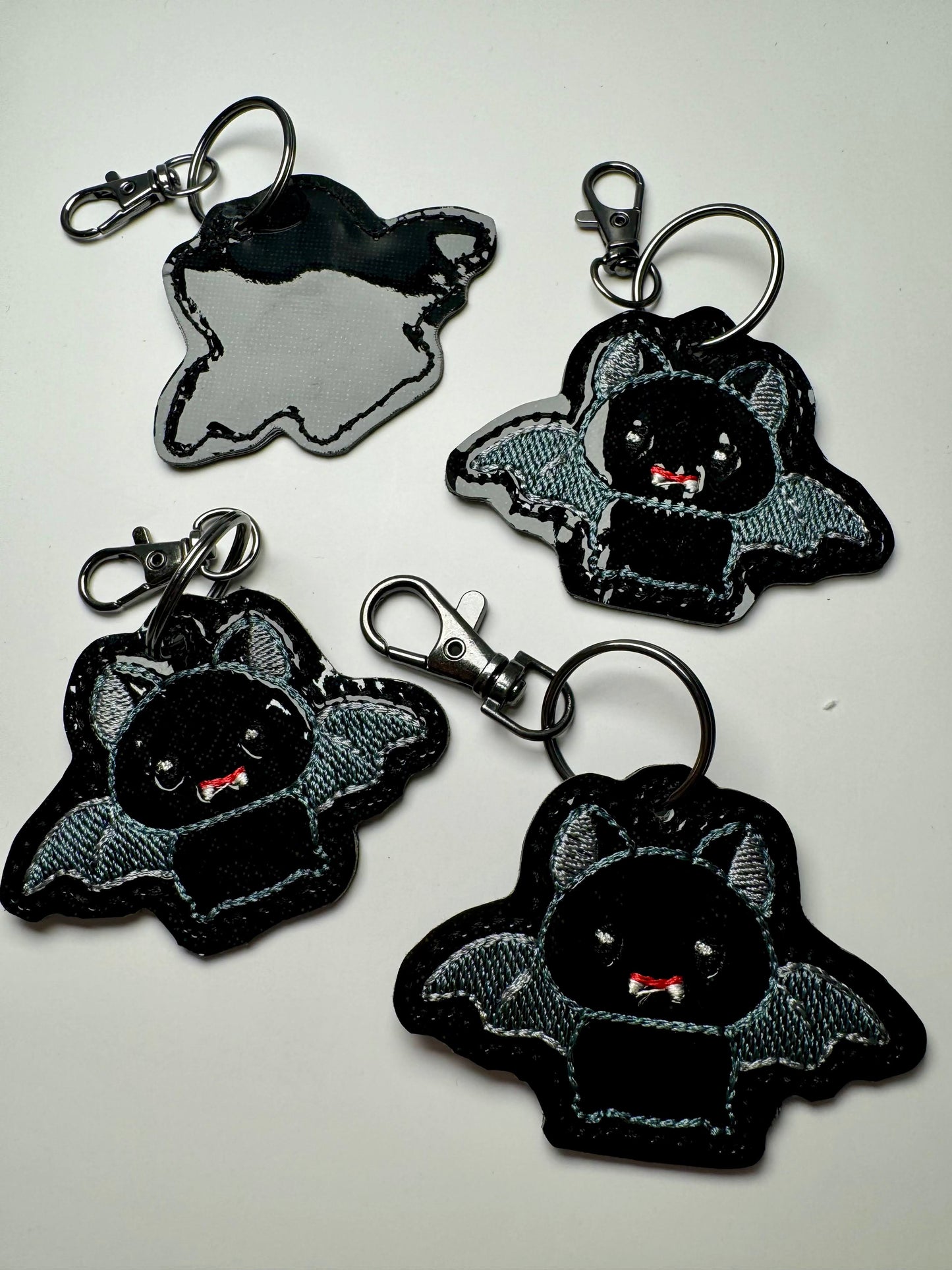 Bat Embroidered Keychain