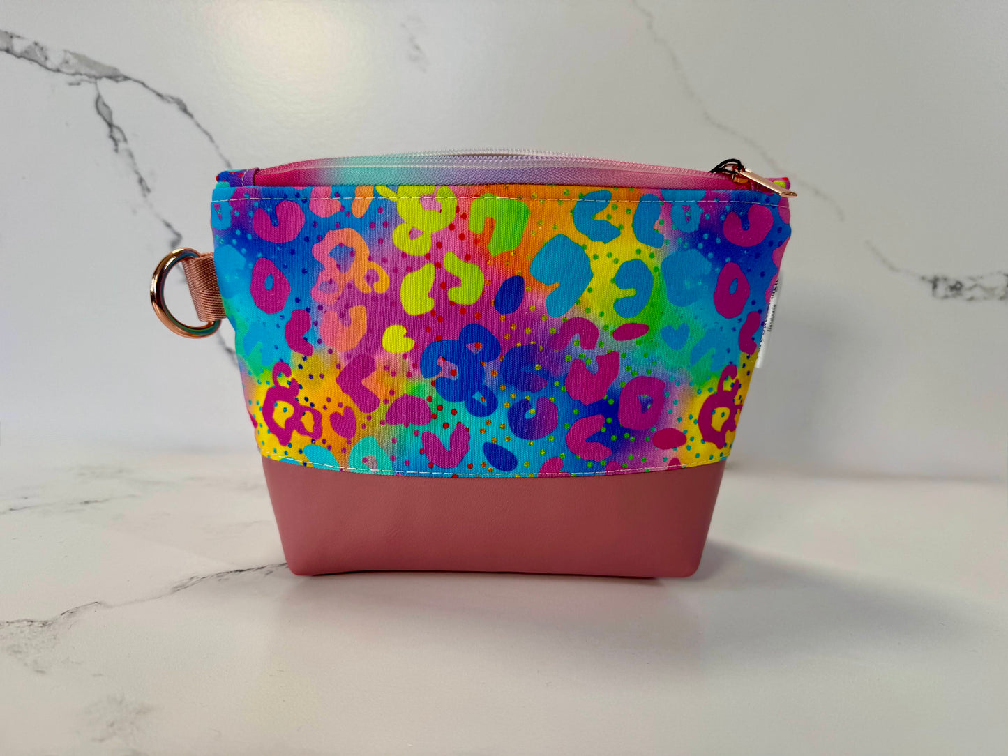 Willow Pouch – Neon Leopard | Medium Rainbow Makeup Bag