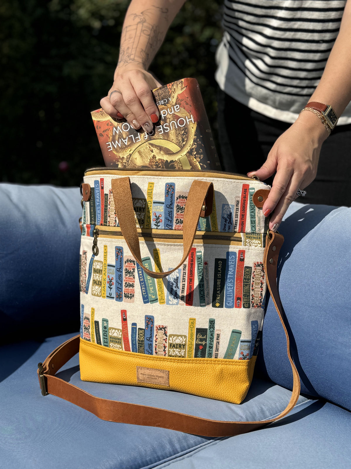 Aberdeen Tote- Cream Classic Library Canvas Tote Bag Rifle Paper Co.