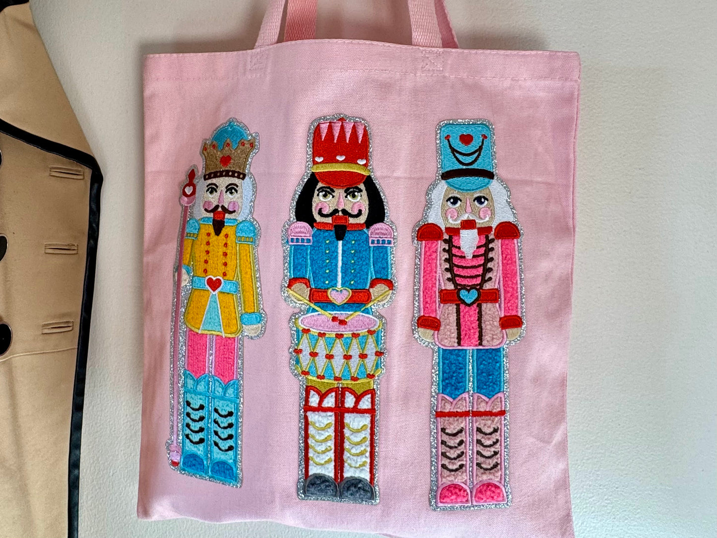 Chenille Nutcrackers Pink Tote Bag