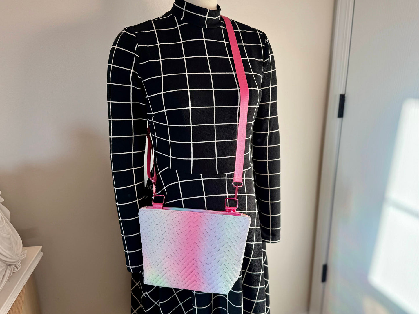 Pastel Quilted Chevron Crossbody Purse