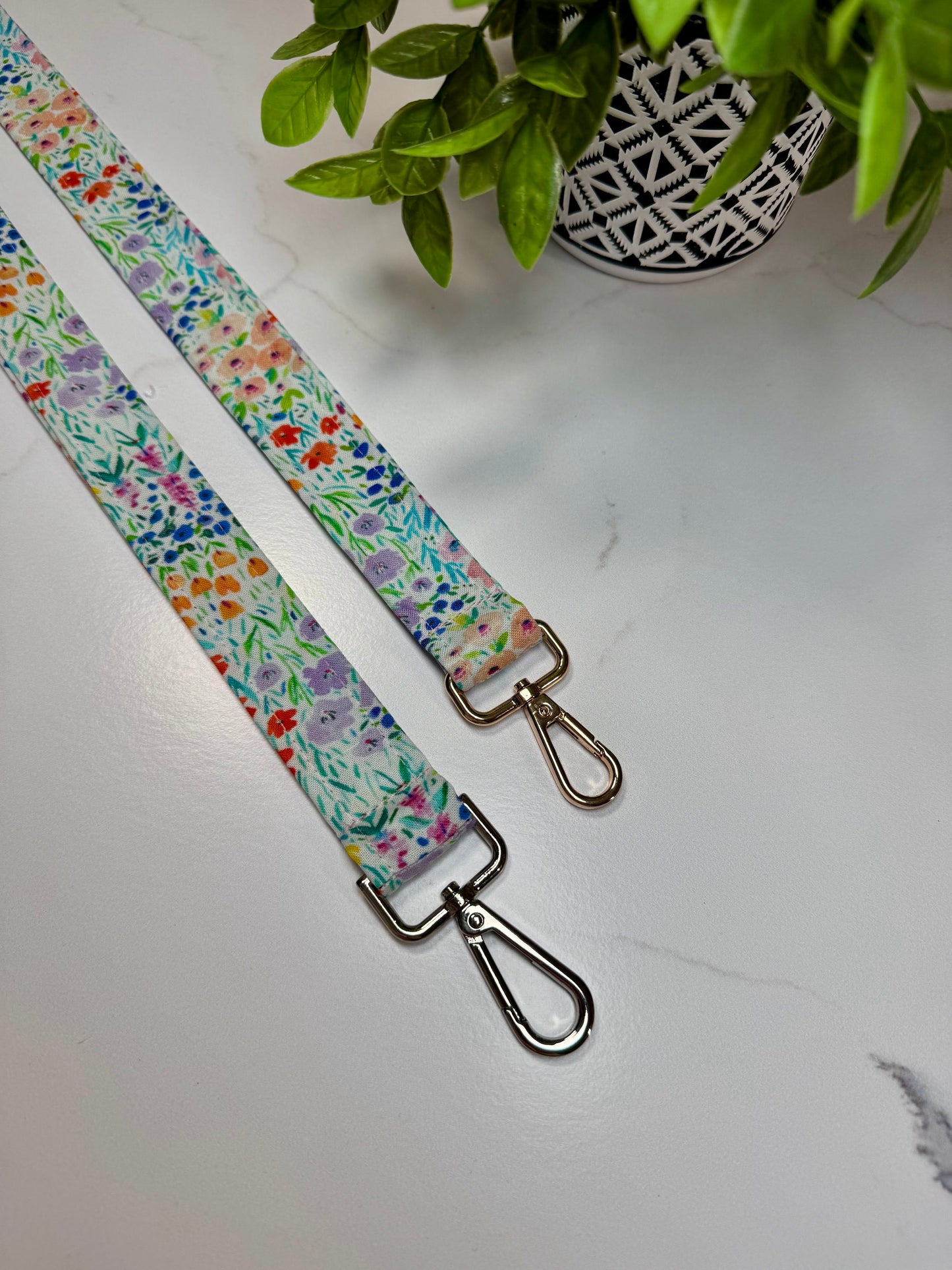 Blue Spring Floral Lanyard