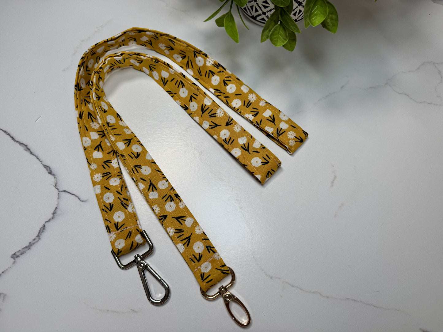 Yellow Floral Lanyard