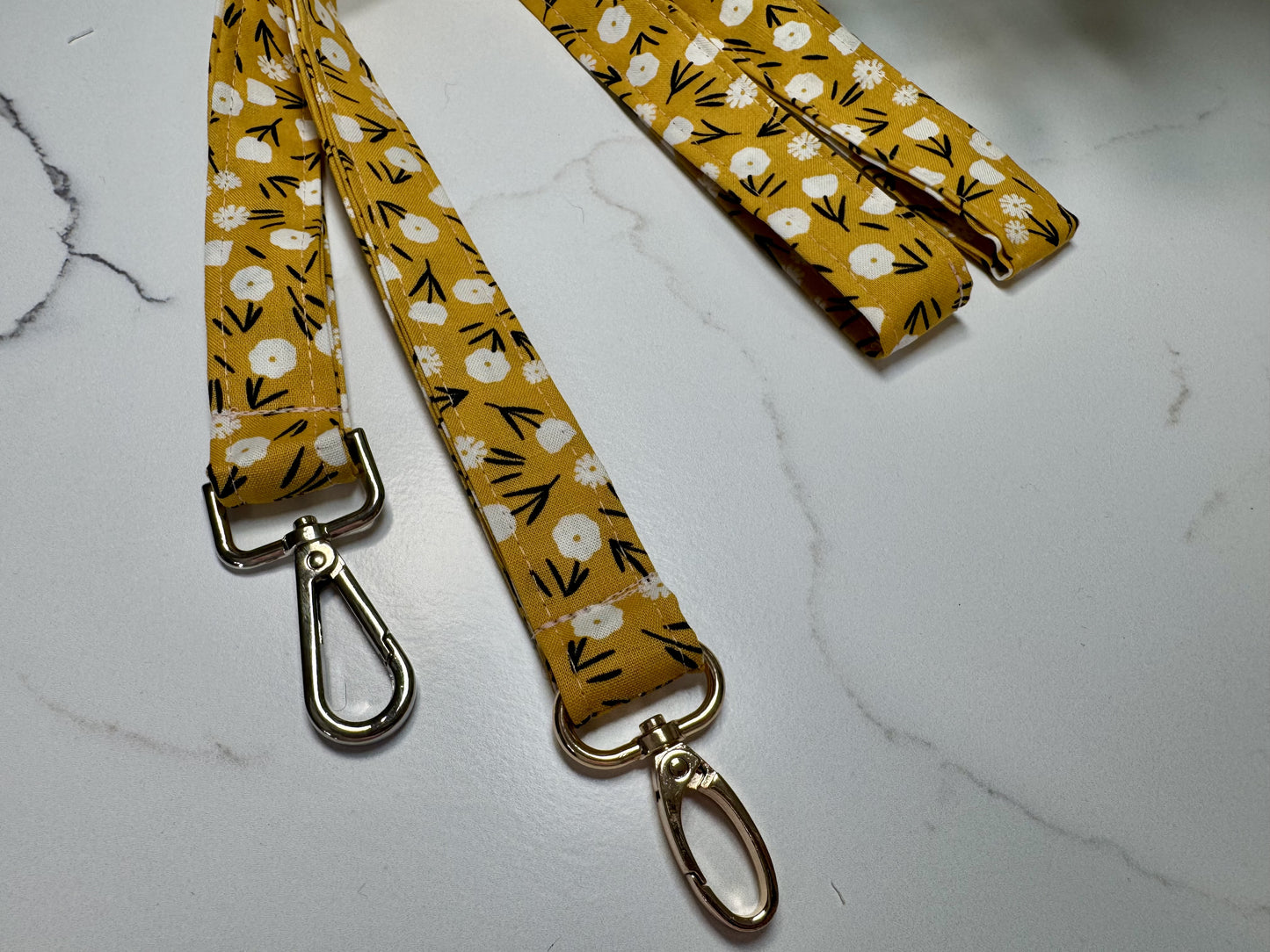 Yellow Floral Lanyard