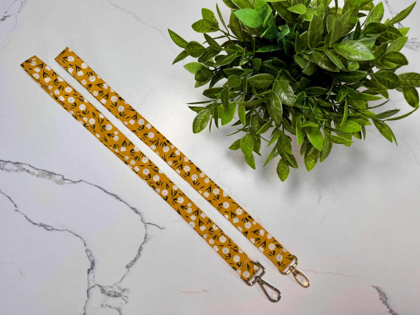 Yellow Floral Lanyard