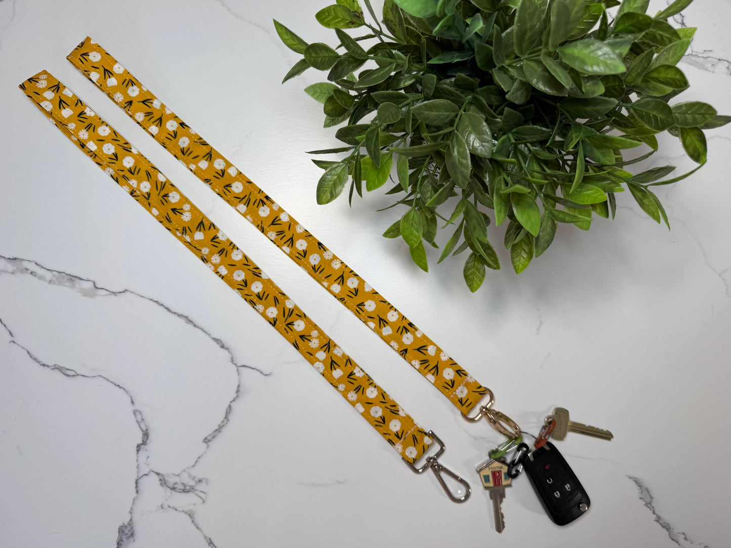 Yellow Floral Lanyard