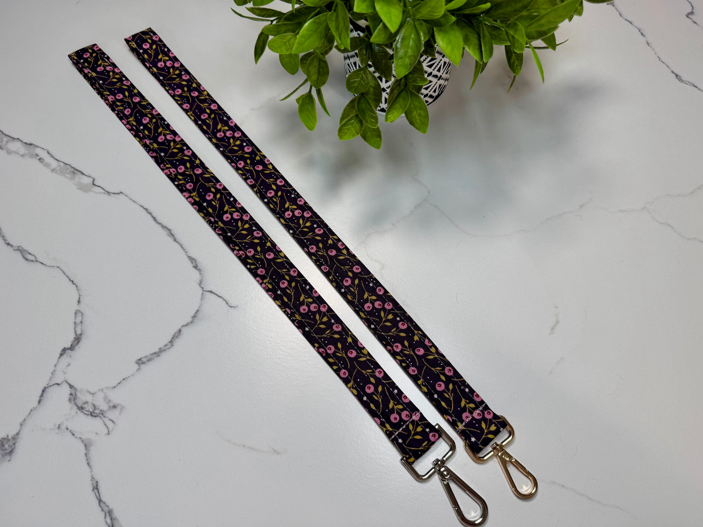 Purple Floral Lanyard