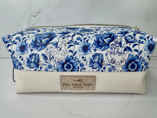 Island Adventure Blue & White Floral Boxy Bag