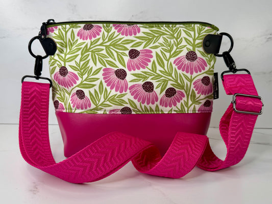 Willow Crossbody - Pink Coneflowers