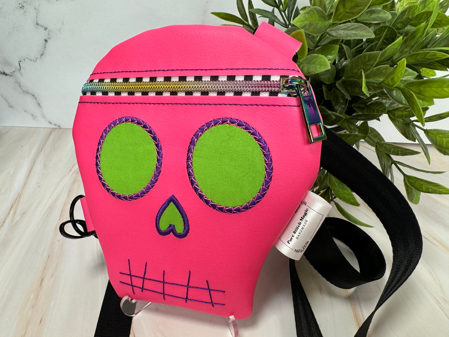 Skull Crossbody- Hot Pink