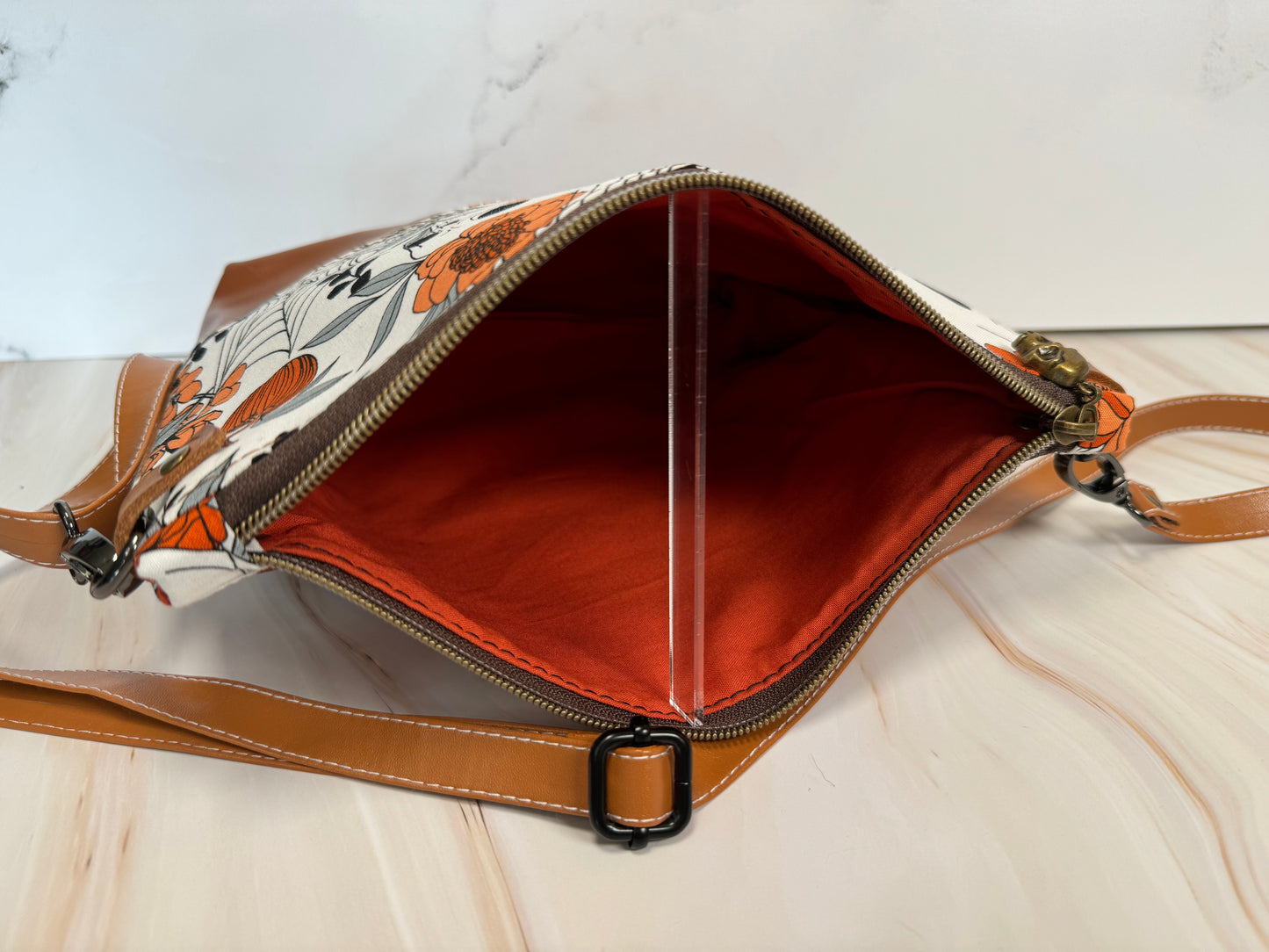 Orange Haunted Garden Crossbody Bag