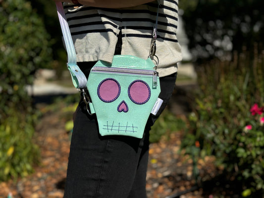 Skull Crossbody- Mint Glow In The Dark