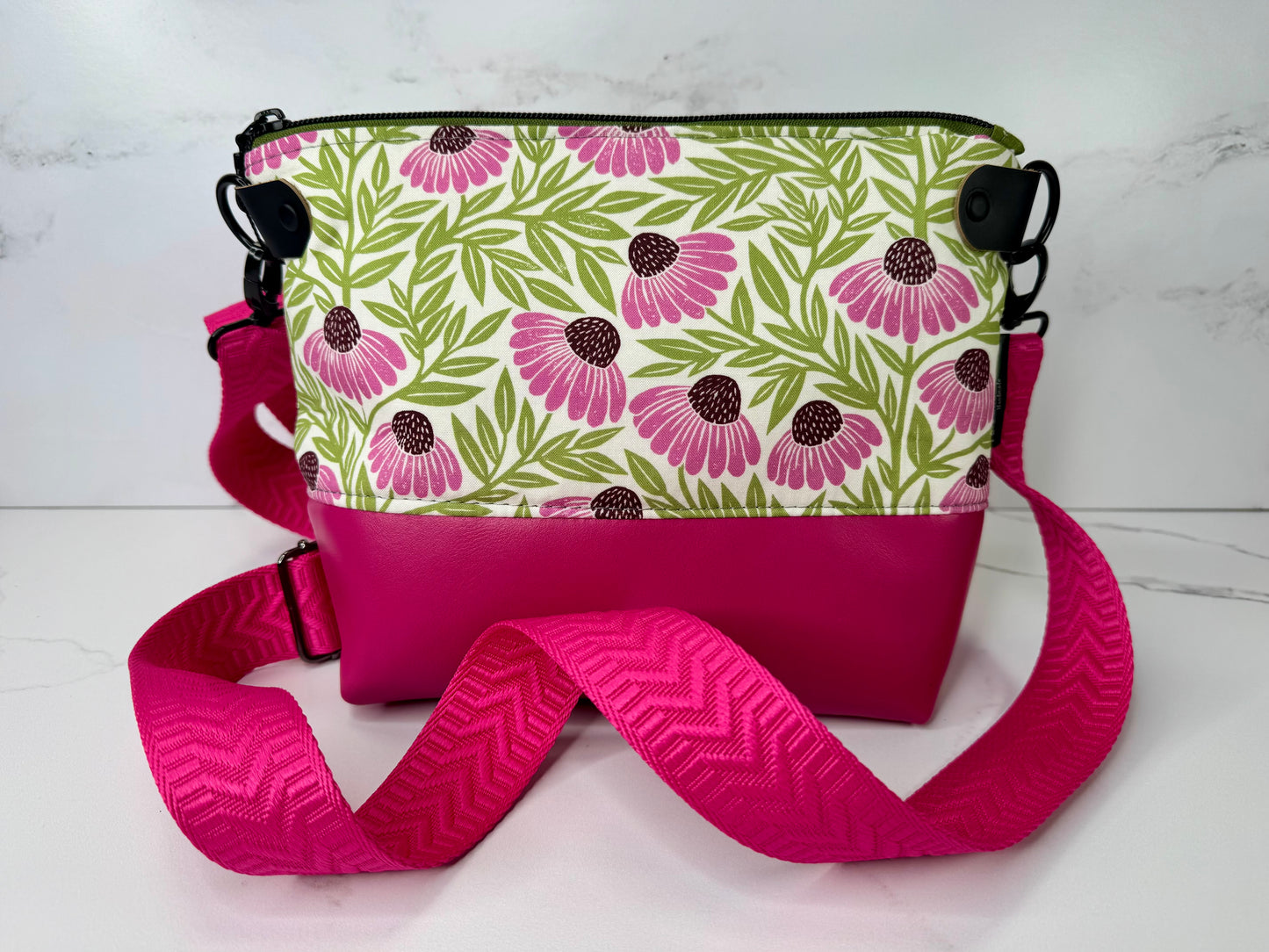 Willow Crossbody - Pink Coneflowers