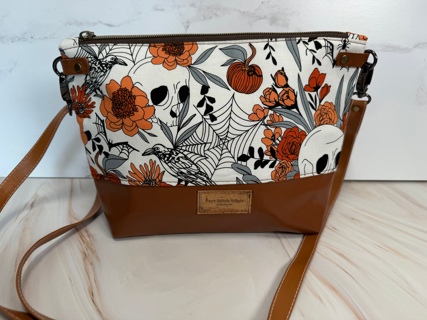 Orange Haunted Garden Crossbody Bag