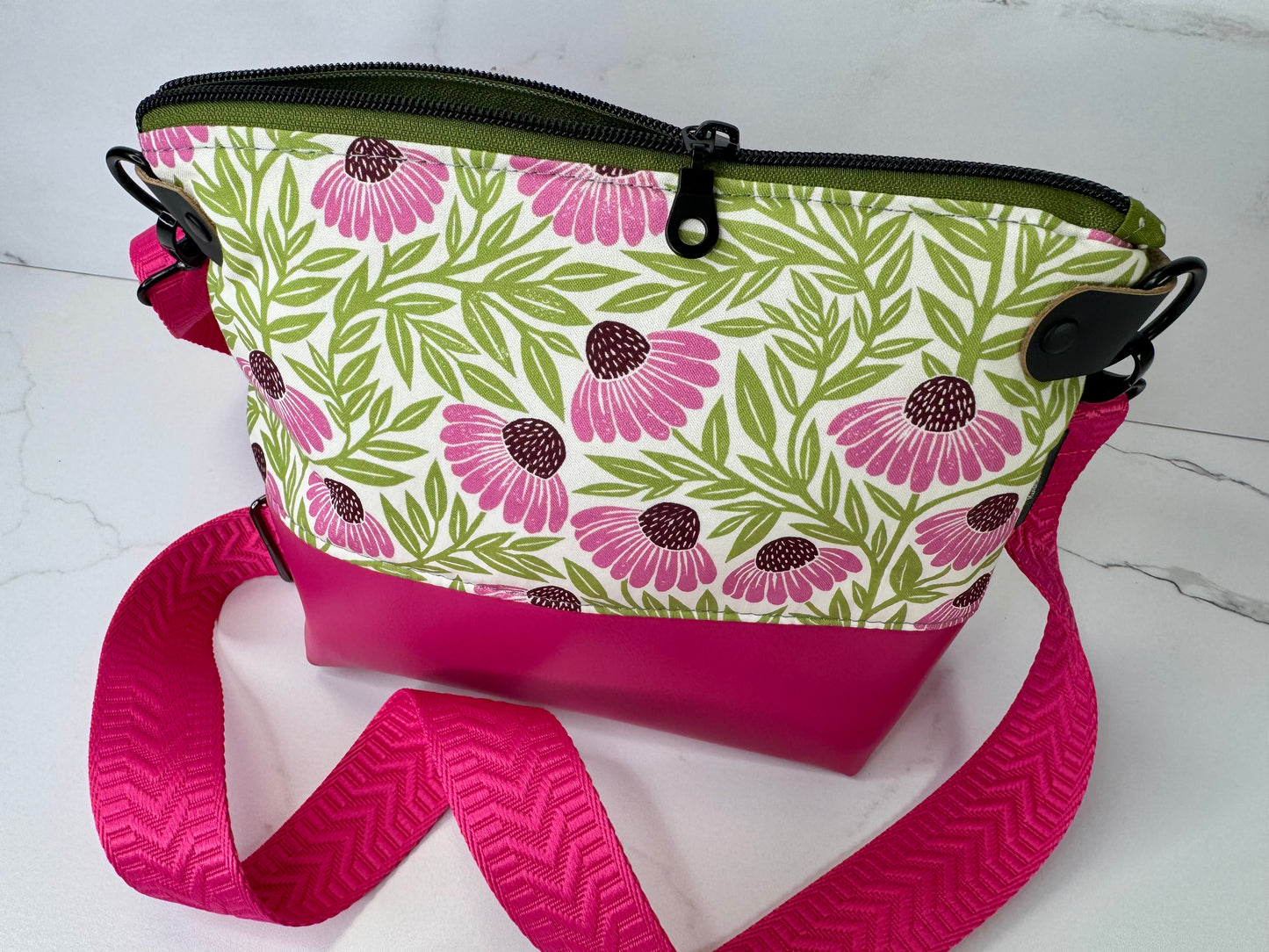 Willow Crossbody - Pink Coneflowers