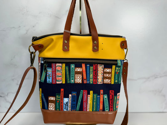 Oops & Sample Sale- Aberdeen Tote- Navy/Mustard Books