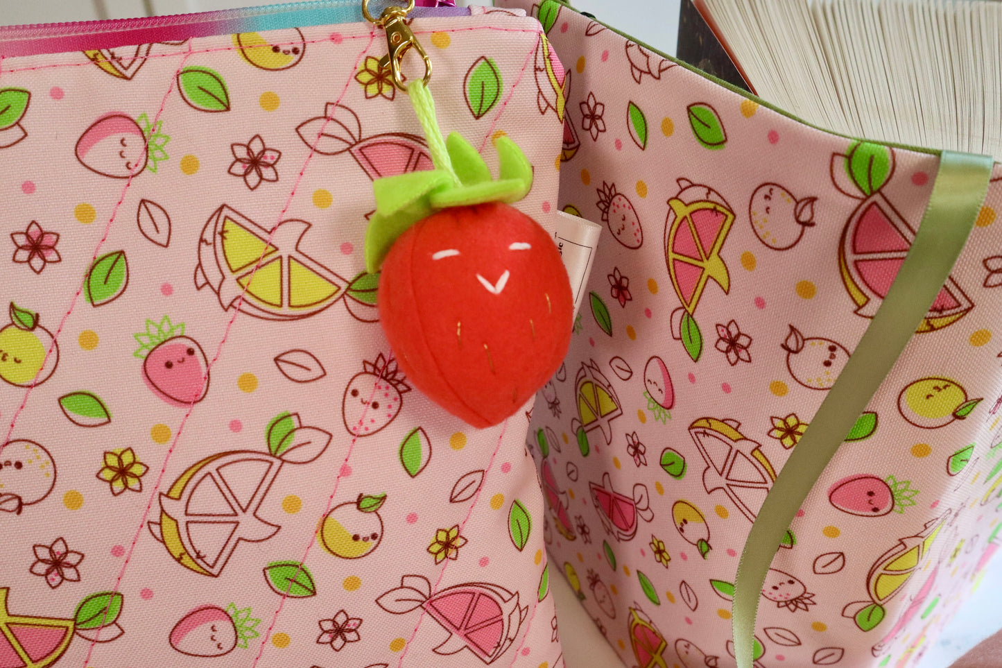 Plush Strawberry Keychains