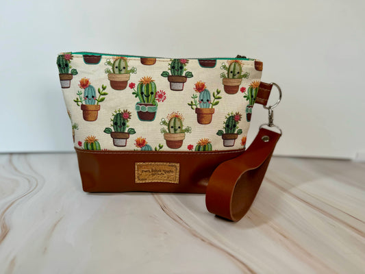 Happy Cactus Wristlet