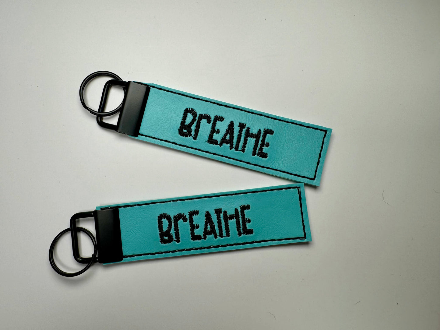 Breathe Embroidered Inspirational Keychain