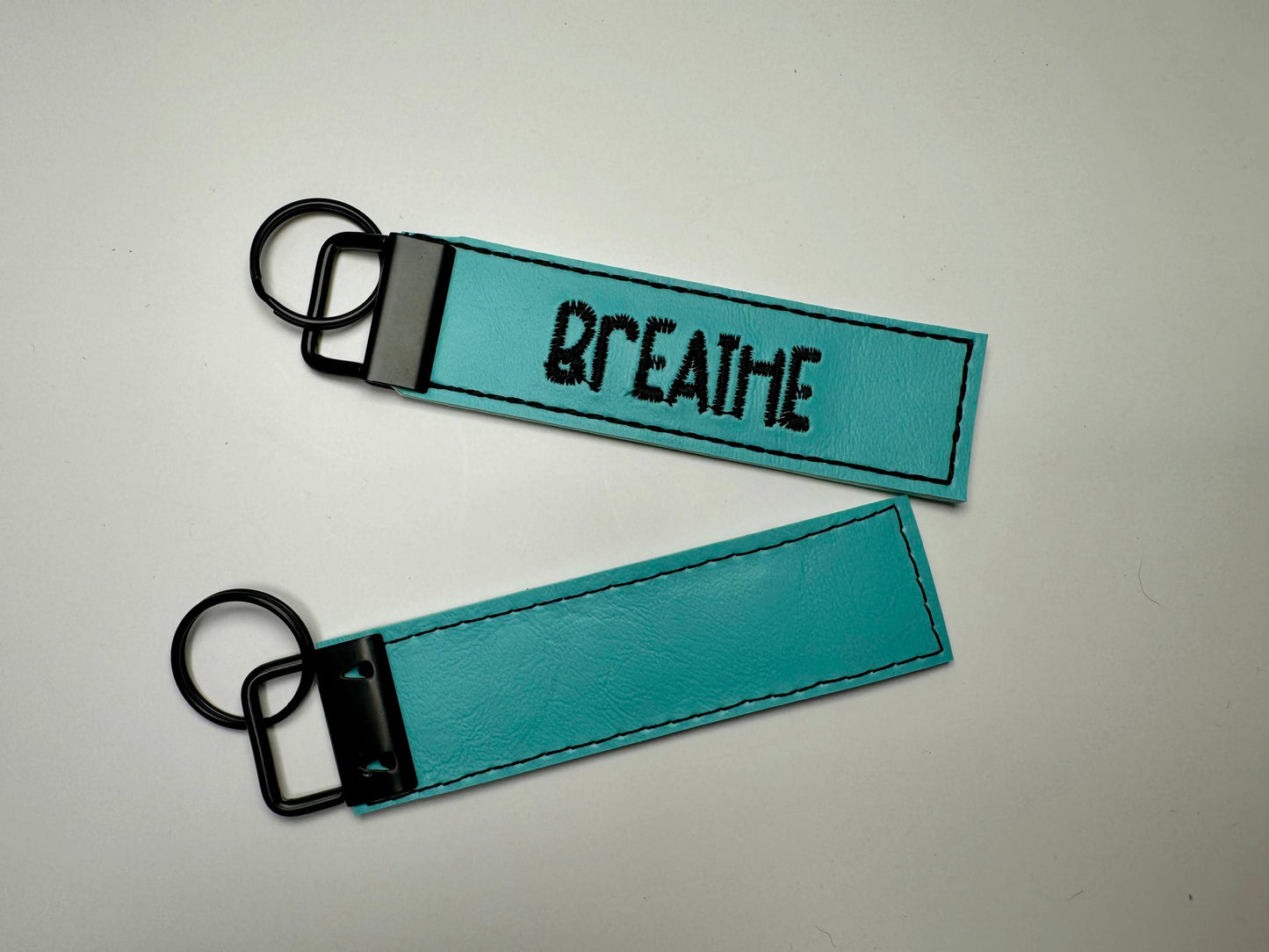 Breathe Embroidered Inspirational Keychain