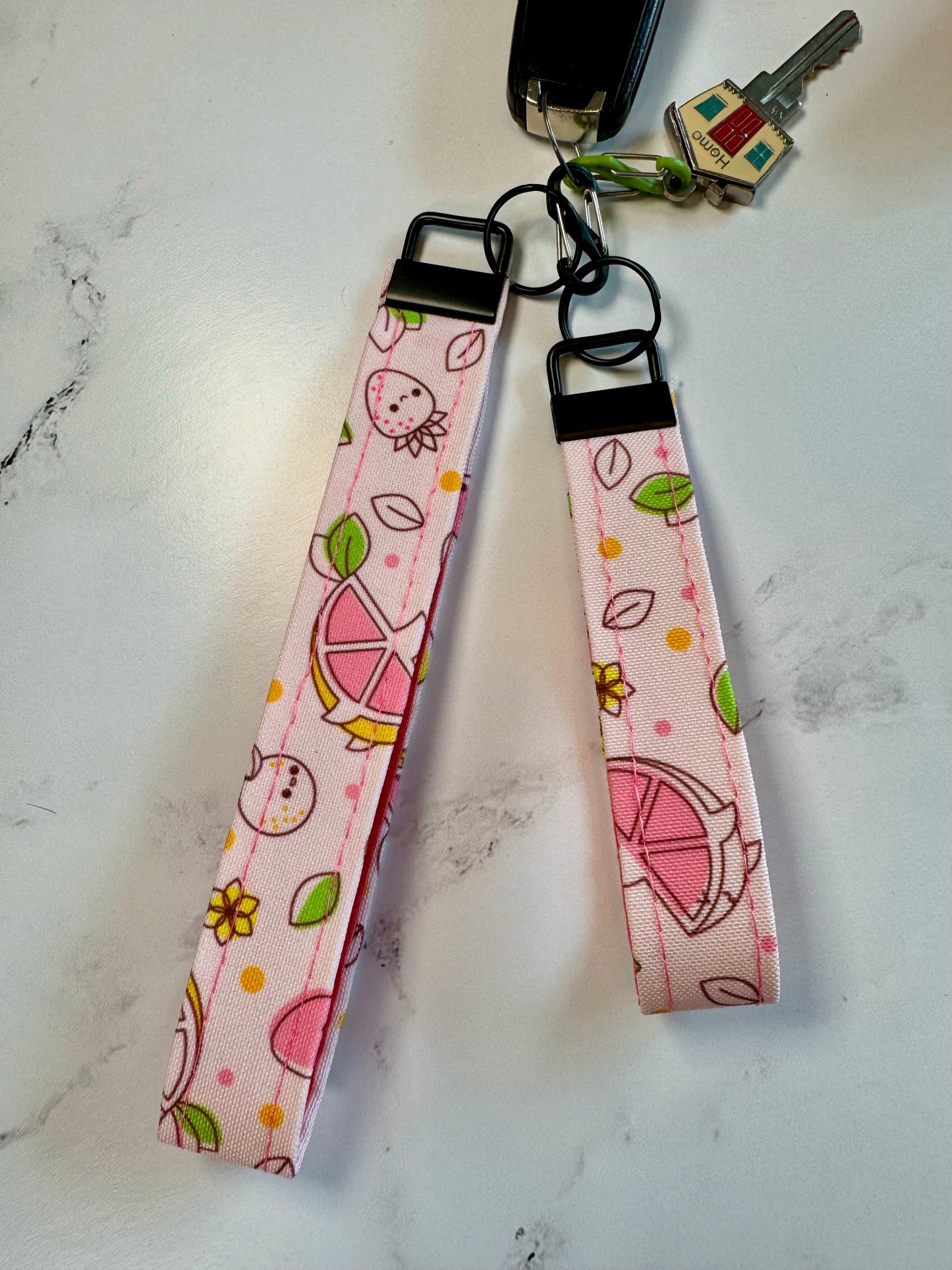 Pink Lemon Sharks Key Fob