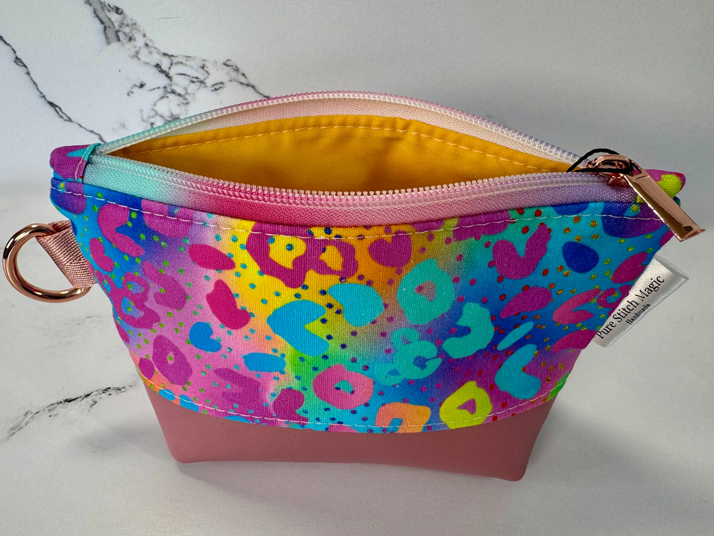Willow Pouch – Neon Leopard | Small Rainbow Makeup Bag