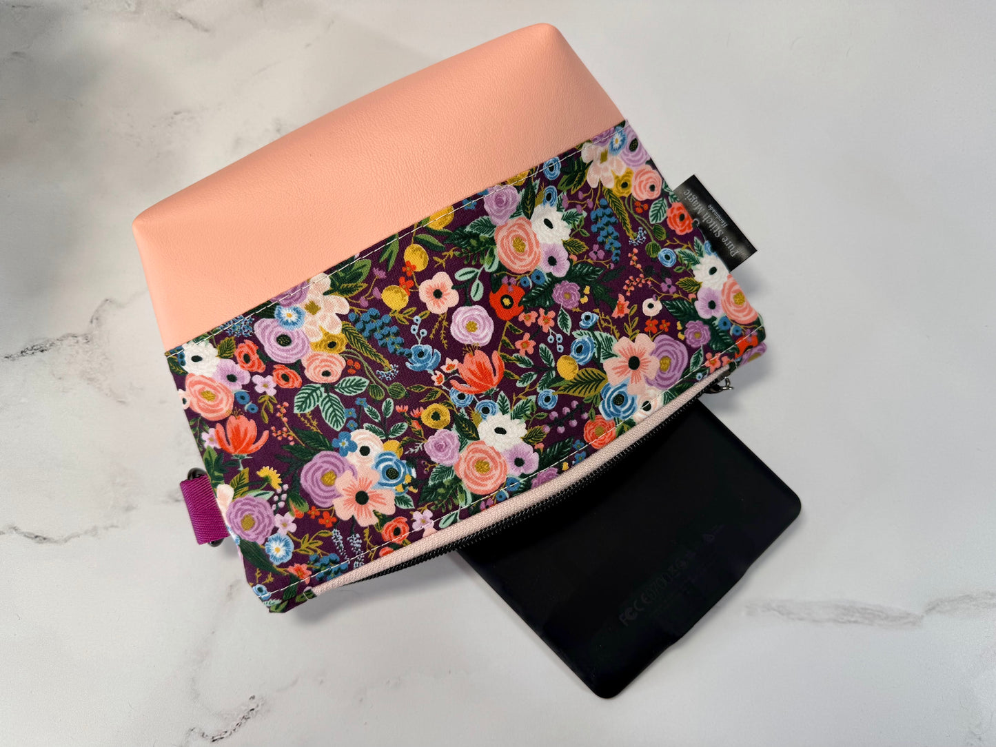 Willow Pouch – Purple Garden Party | Medium Floral Makeup Bag