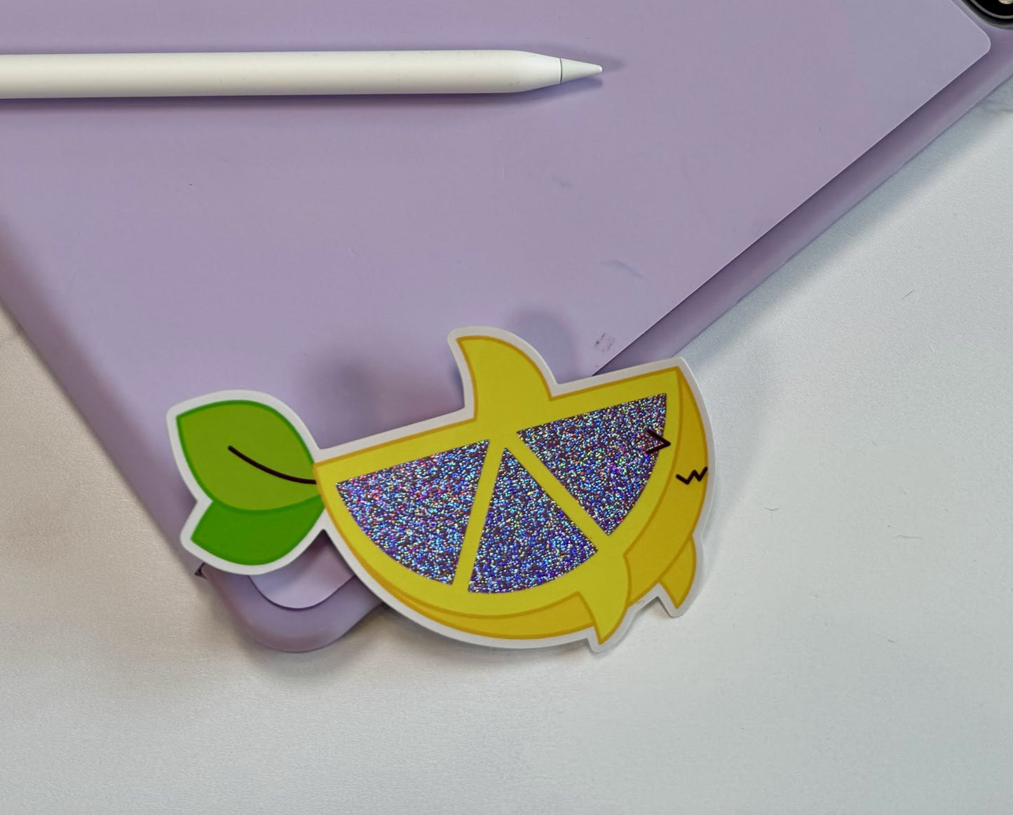 Sparkly Pink Lemonade Shark Stickers