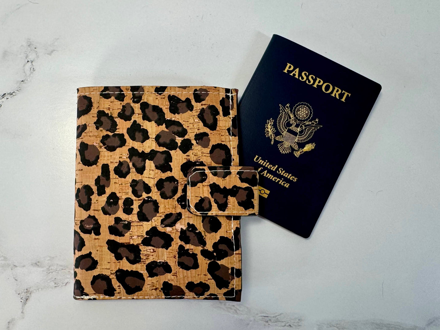 Cork Passport Travel Wallet Red Leopard