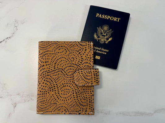 Cork Passport Wallet Black Dot Design
