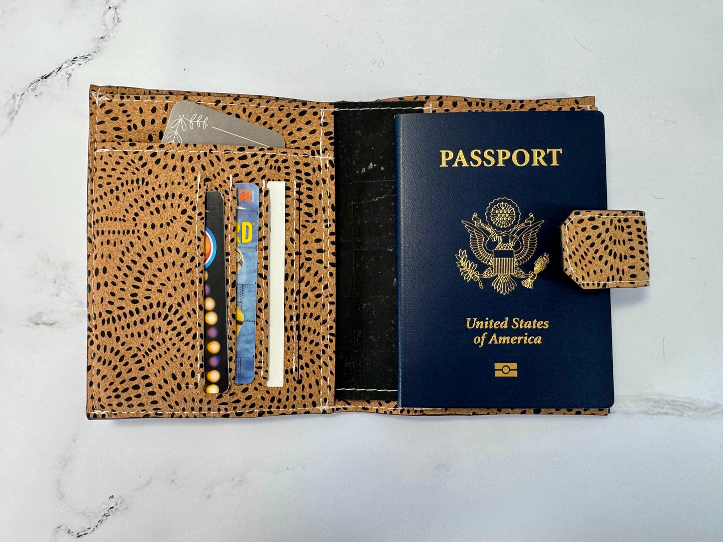 Cork Passport Wallet Black Dot Design