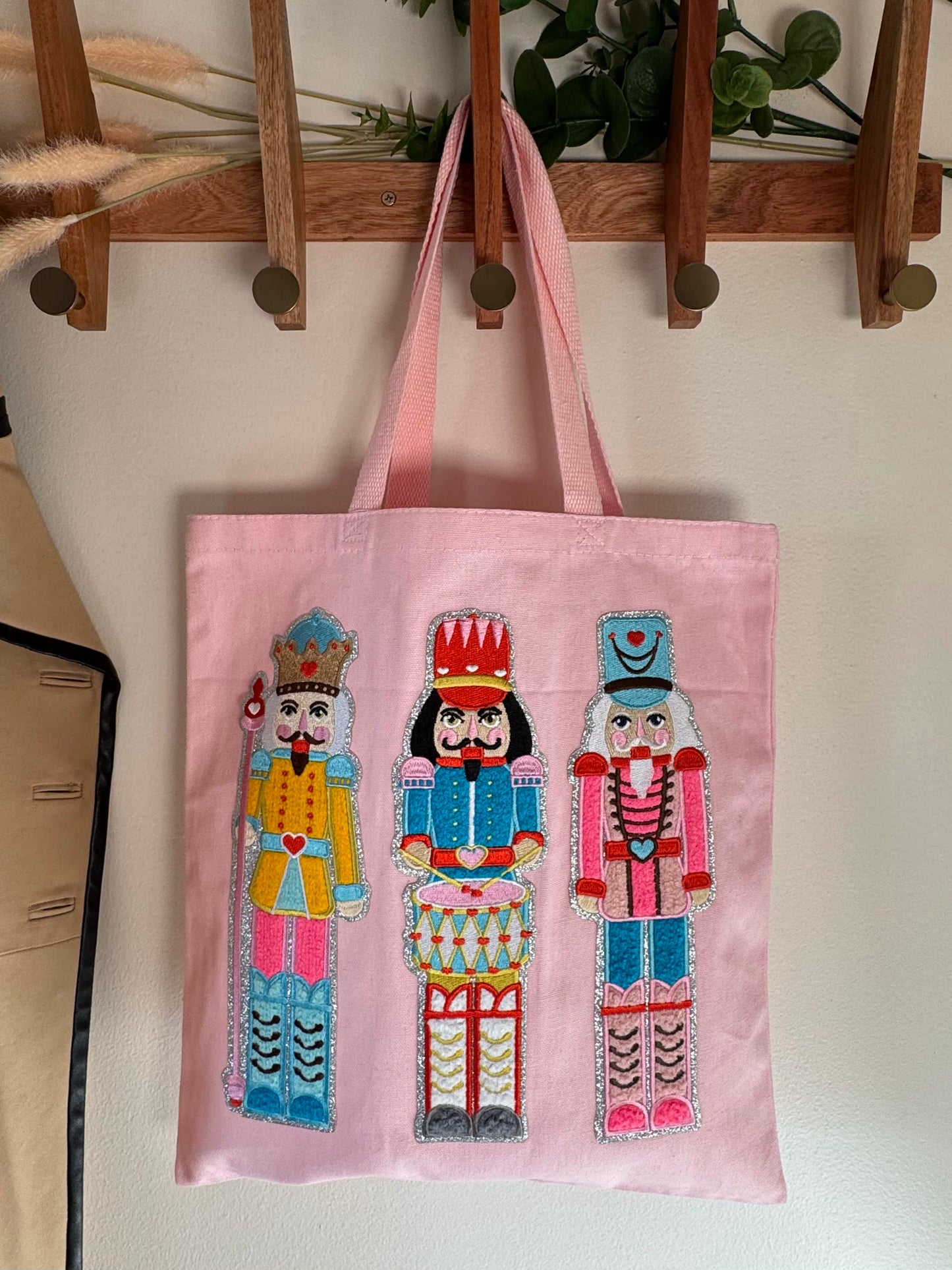 Chenille Nutcrackers Pink Tote Bag