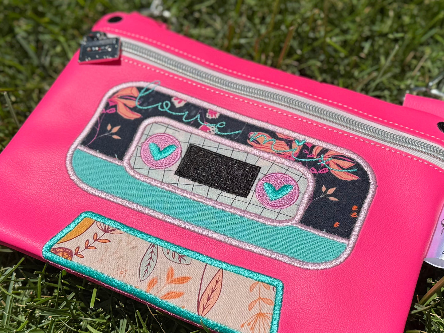 Pink Mixed Tape Shoulder Purse- Sample Bag