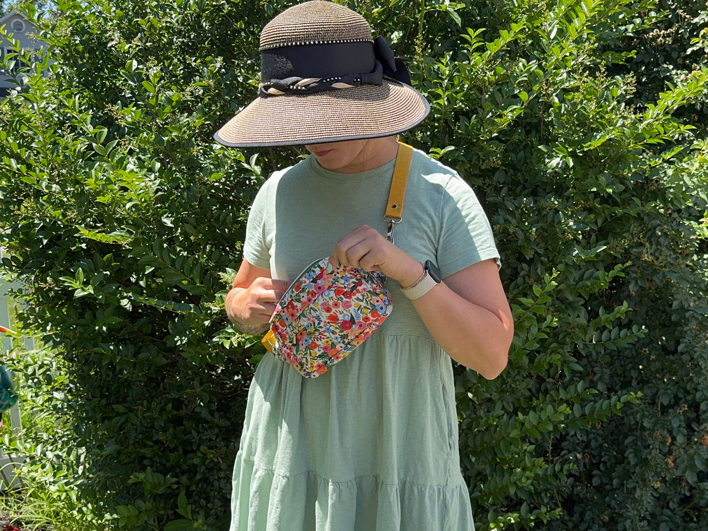 Garden Party Fanny Pack – Rifle Paper Co. Floral with Yellow Handmade Strap
