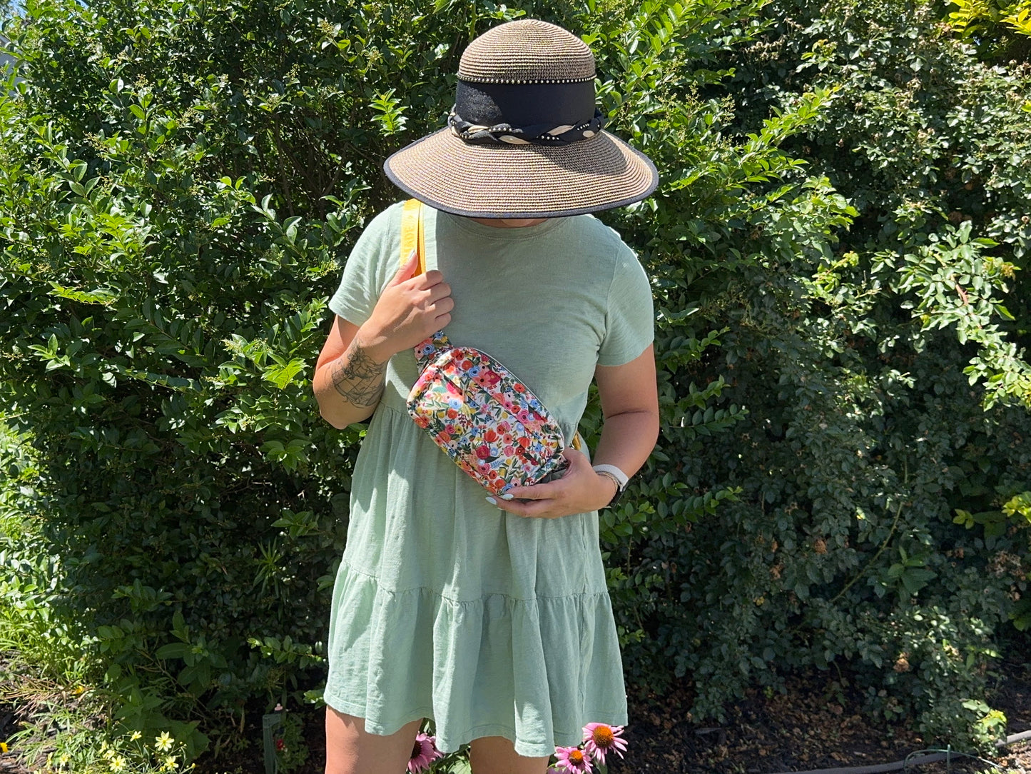 Garden Party Fanny Pack – Rifle Paper Co. Floral with Yellow Handmade Strap