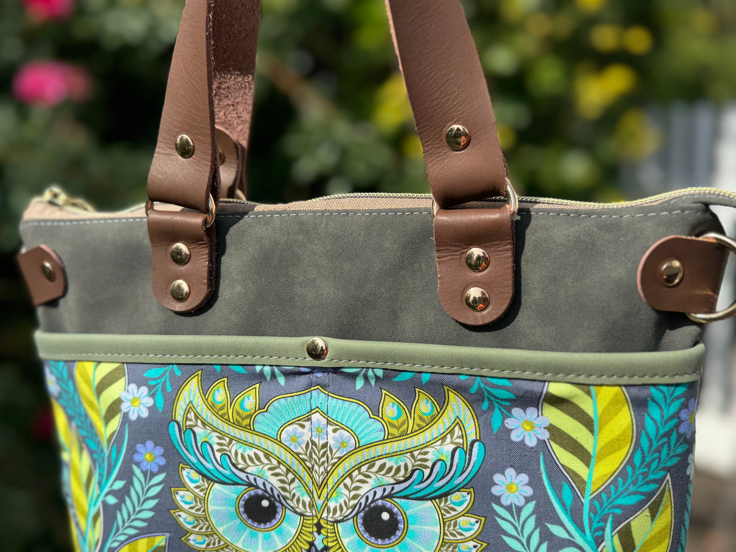 Cami Bag- Woodland Owl Faux Suede Tote