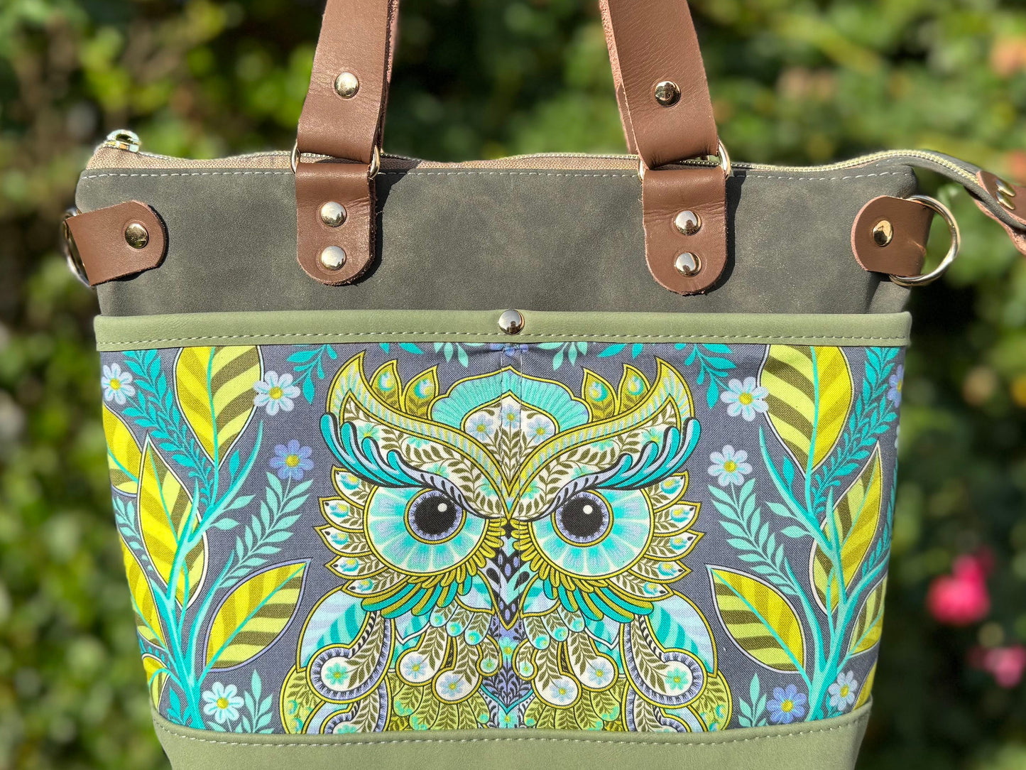 Cami Bag- Woodland Owl Faux Suede Tote