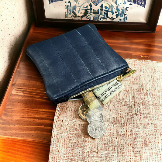 Quilted Faux Leather Coin Bag