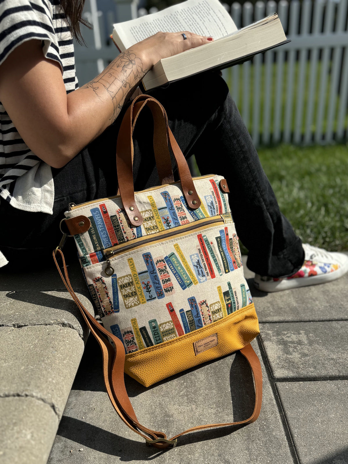 Aberdeen Tote- Cream Classic Library Canvas Tote Bag Rifle Paper Co.