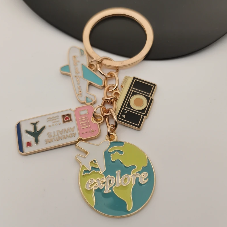 Travel Explore World Keychain