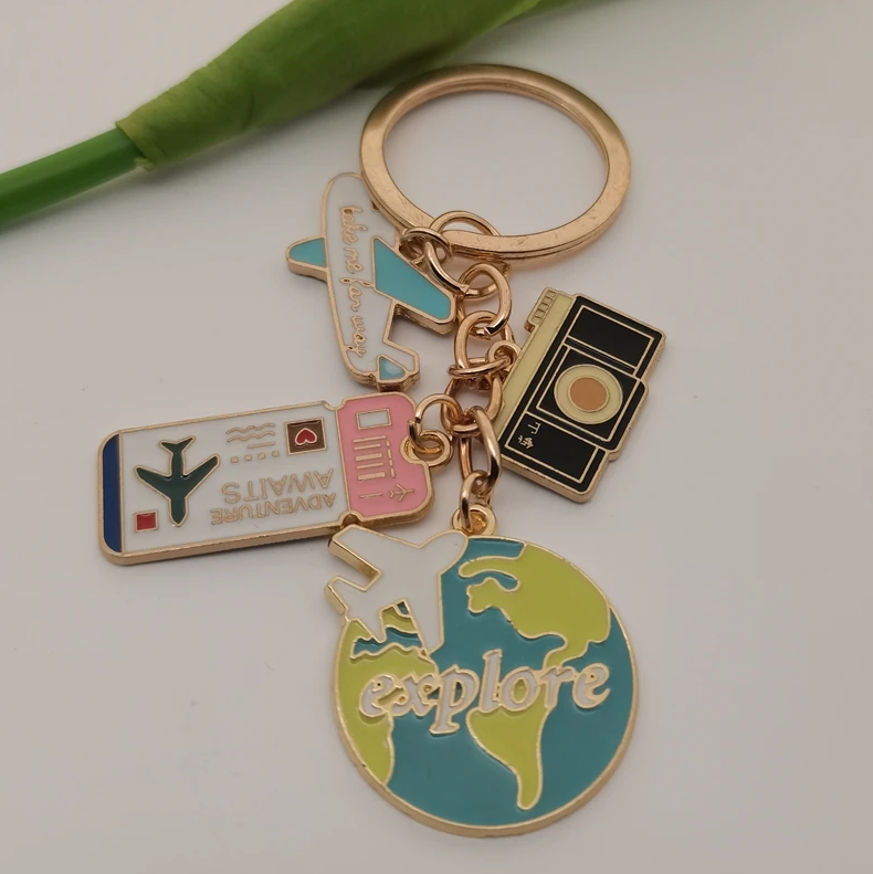 Travel Explore World Keychain