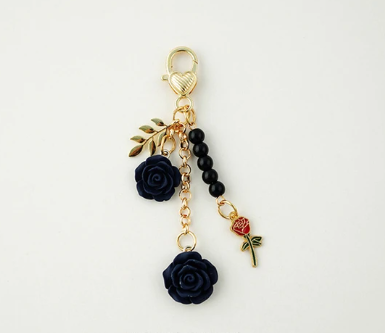 3D Black Rose Keychain