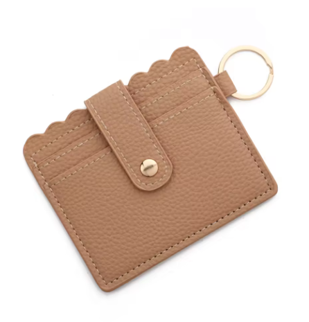 PU Leather Colorful Key Buckle Bank Student Bus ID Card Holder