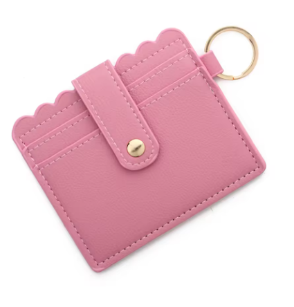 PU Leather Colorful Key Buckle Bank Student Bus ID Card Holder