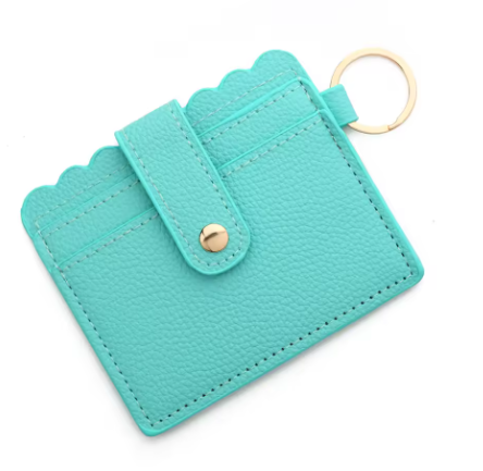 PU Leather Colorful Key Buckle Bank Student Bus ID Card Holder