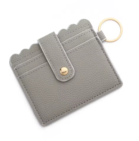 PU Leather Colorful Key Buckle Bank Student Bus ID Card Holder